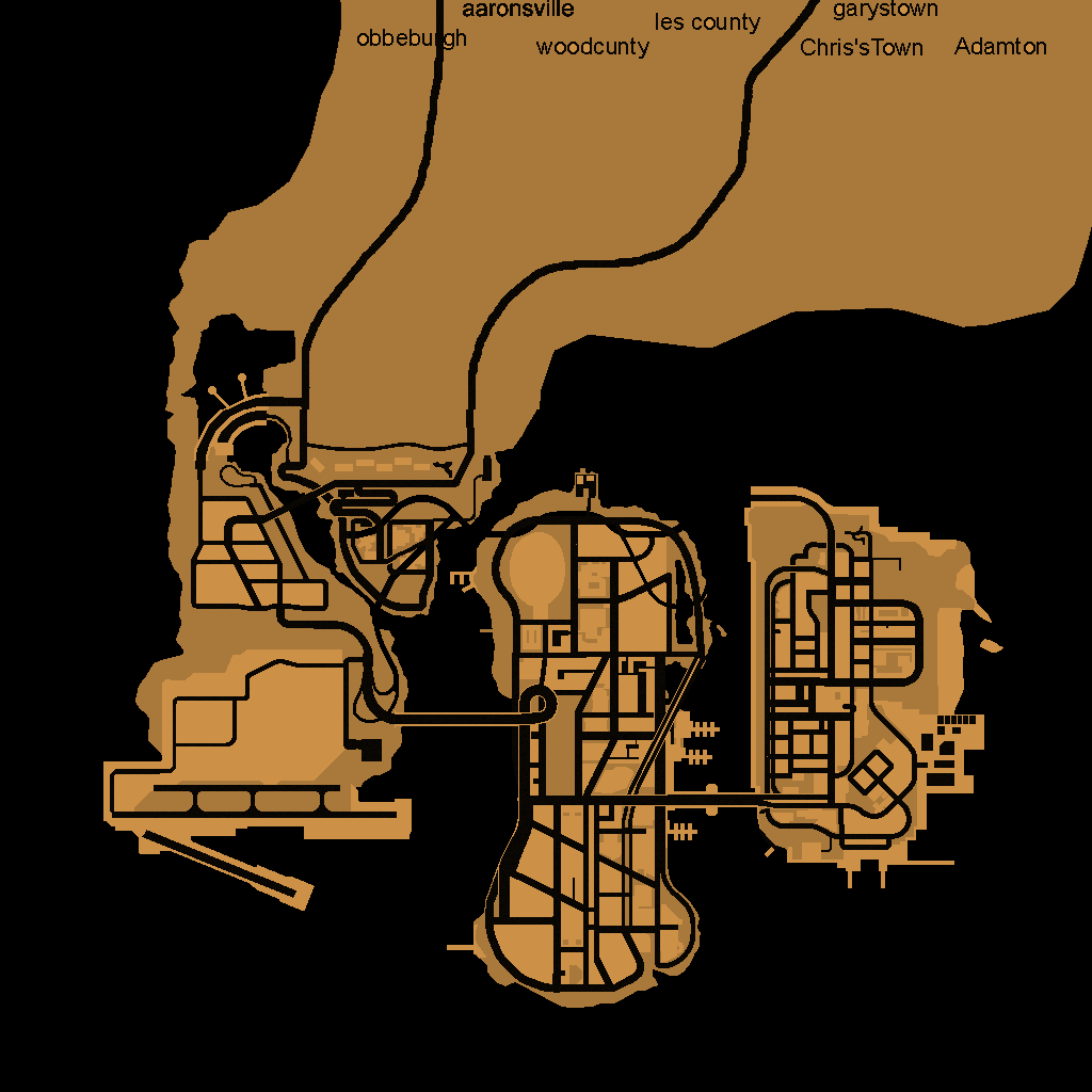 GTA 3 MAP (worn Print), This is a old print of a MAP for GT…